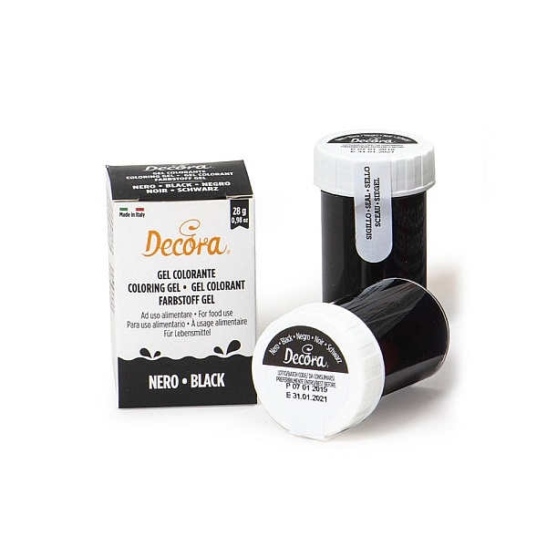 Colorant alimentar gel - NEGRU - 28 gr- Decora - Anyta Cooking