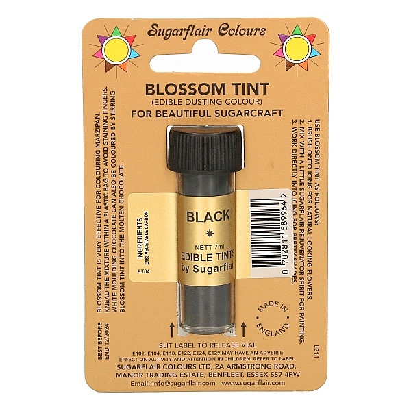 Colorant Alimentar Pudra - BLACK / Negru &ndash; 7 ML &ndash; Sugarflair - Anyta Cooking
