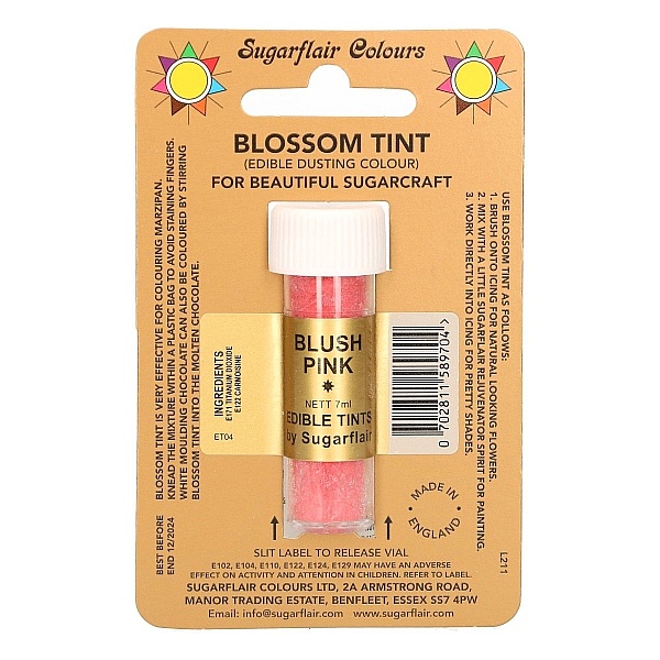 Colorant Alimentar Pudra - BLUSH PINK / Roz Coral &ndash; 7 ML &ndash; Sugarflair - Anyta Cooking