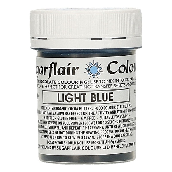 Colorant pentru Ciocolata &ndash; LIGHT BLUE / ALBASTRU DESCHIS - 35 g &ndash; Sugarflair