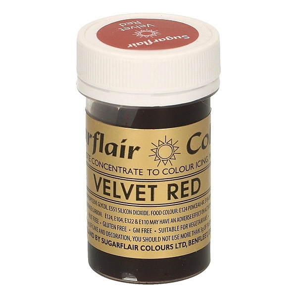 Colorant Gel &ndash; VELVET / Red Velvet &ndash; Sugarflair - Anyta Cooking