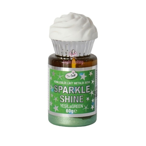 Colorant Lichid Metalizat Sparkle - Verde / Green - 60 gr - Dr Gusto - Anyta Cooking	