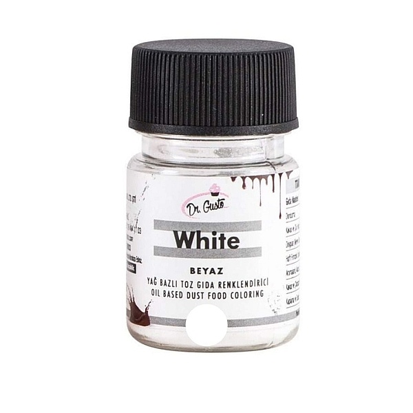 Colorant pudra,hidrosolubil (se dizolva in apa) -ALB / WHITE - 10 gr - Dr Gusto - Anyta Cooking