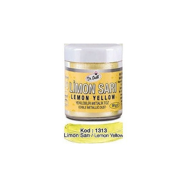 Colorant Pudra Metalizat -Galben Lamaie / Lemon Yellow - 10 gr - Dr gusto - Anyta Cooking