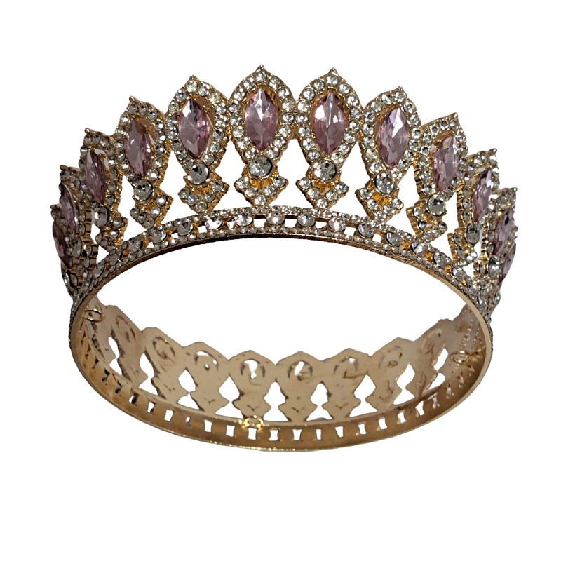 Coronita tort aurie cu pietricele roz - Anyta Cooking