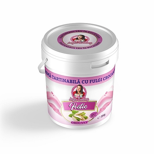 Cremă tartinabilă de ciocolata cu FISTIC PREMIUM si fulgi crocanti &ndash; 1 kg &ndash; Anyta Cooking