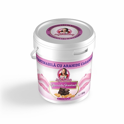 Cremă tartinabilă cu fulgi crocanti &ndash; NOCCIOLA FONDENTE &ndash; 1 kg &ndash; Anyta Cooking (Lichidare Stoc)