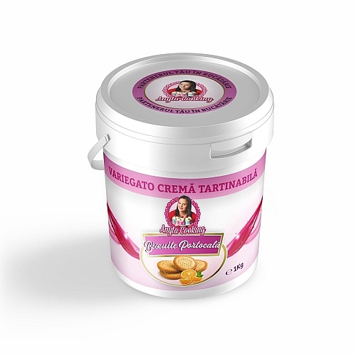 Variegato Cremă Tartinabilă de Ciocolată &ndash; BISCUITE PORTOCALA &ndash; 1 kg &ndash; (Lichidare Stoc)