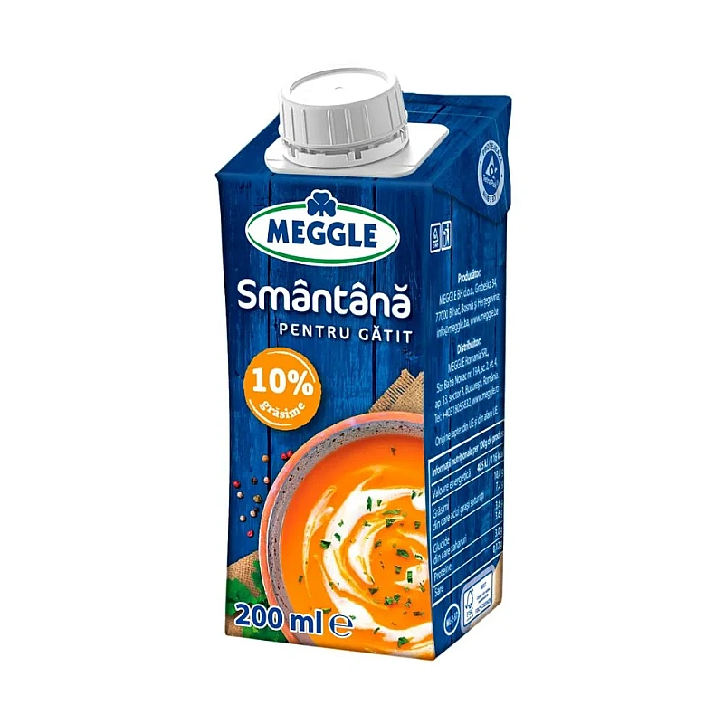 Crema / Smantana lichida pentru gatit, 10% grasime - 200g - Meggle