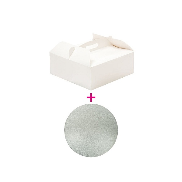 Cutie din carton tort - 28,5 x 28,5 x 10 h cm + Disc rotund &oslash; 28cm -Decora