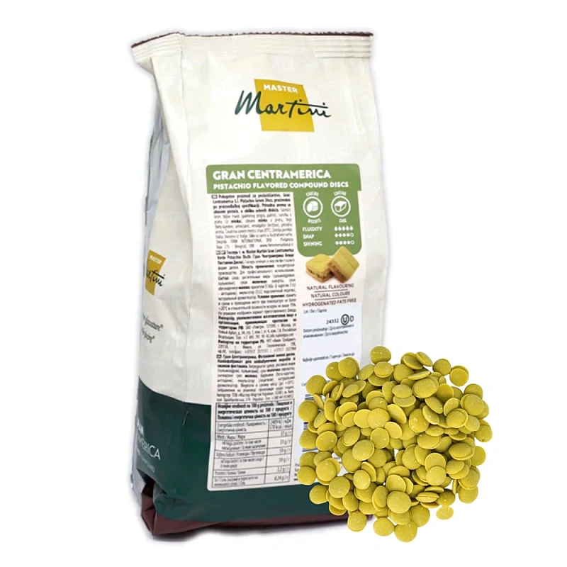Cuvertura de ciocolata cu aroma de FISTIC - 1kg - Centramerica Master Martini