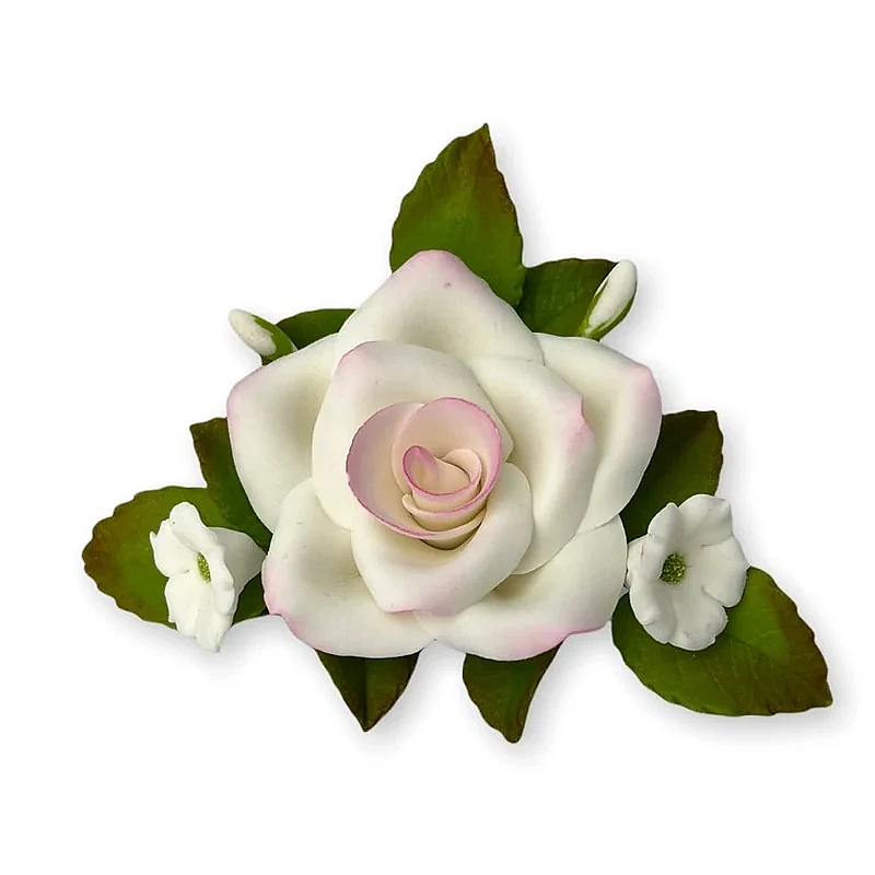 Decor comestibil - "Buchet trandafiri albi cu roz Nr.4" - 1 buc - Anyta Cooking