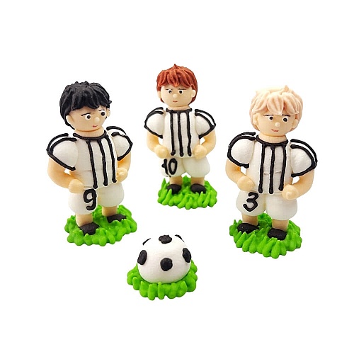  Decor comestibil - Trio de fotbaliști &icirc;n uniformă albă - Anyta Cooking 