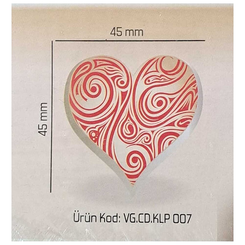 Set 288 pentru decor ciocolata ALB - Inima cu linii rosii - Dr Gusto