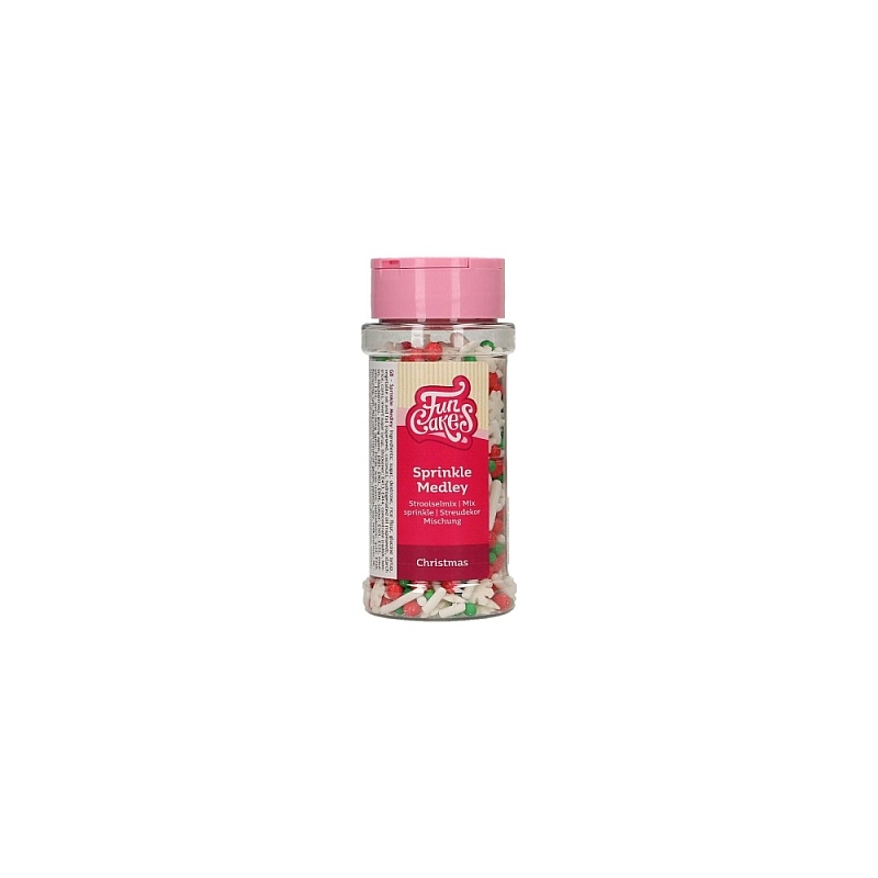 Decor din zahar &ndash; Sprinkle Medley CHRISTMAS &ndash; 60 gr &ndash; Funcakes