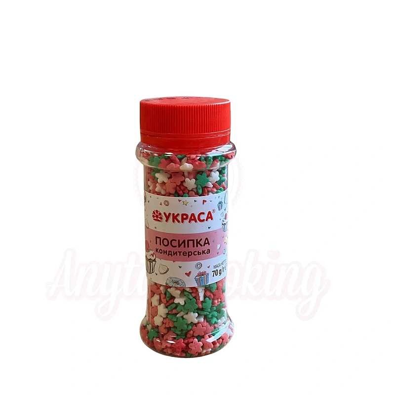 Decor din Zahar &ndash; 70 gr &ndash; Flori Roz cu Alb  &ndash; YKPACA