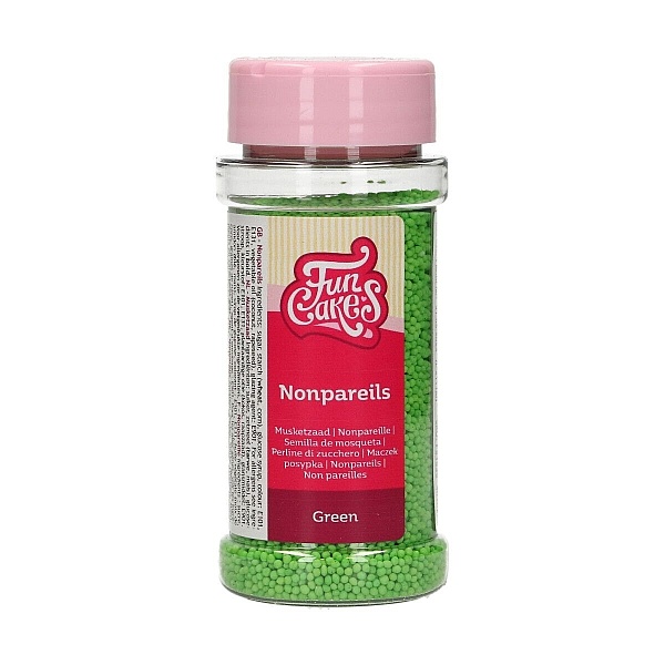 Perle / Perlute din zahar 1,5mm &ndash; VERDE - NONPAREILS GREEN &ndash; 80gr - Funcakes