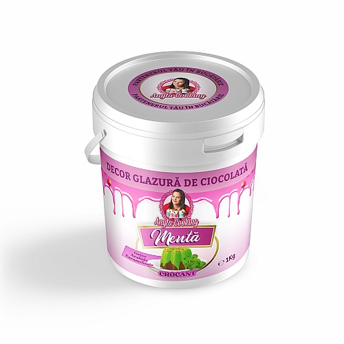 Decor Glazură de Ciocolată &ndash; MENTA (cu crocant)&ndash; 1kg &ndash; Anyta Cooking