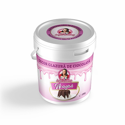Decor Glazură de Ciocolată &ndash; NEAGRA &ndash; 1kg &ndash; Anyta Cooking (Lichidare Stoc)