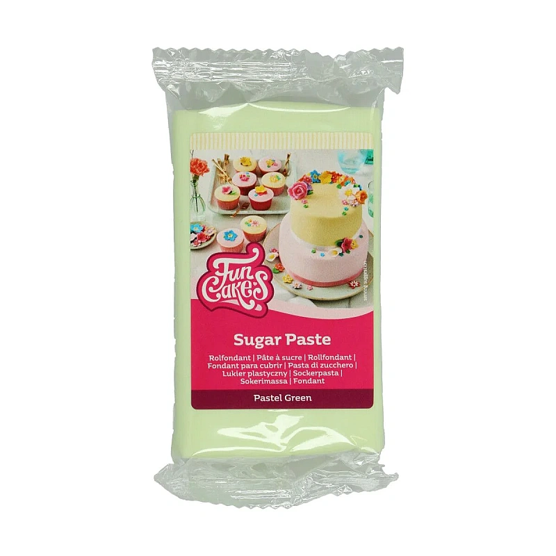 Fondant / Pasta de zahar - VERDE DESCHIS (PASTEL) - 250g - FunCakes