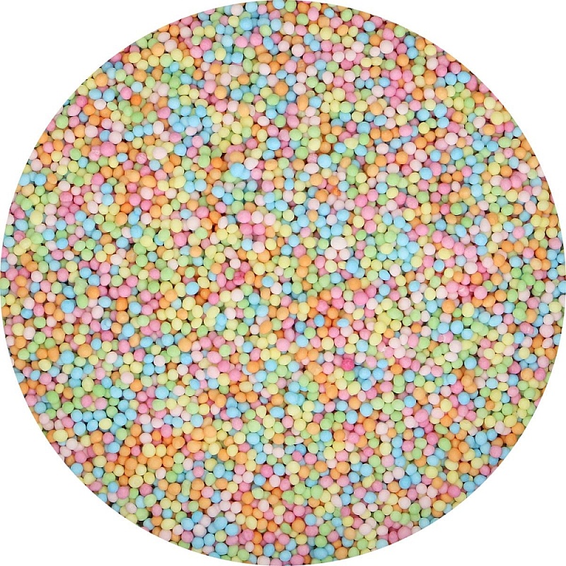 Perle / Perlute din zahar 1,5mm &ndash; NONPAREILS Pastel &ndash; 80gr - Funcakes