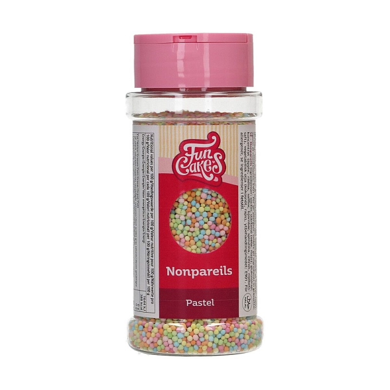 Perle / Perlute din zahar 1,5mm &ndash; NONPAREILS Pastel &ndash; 80gr - Funcakes