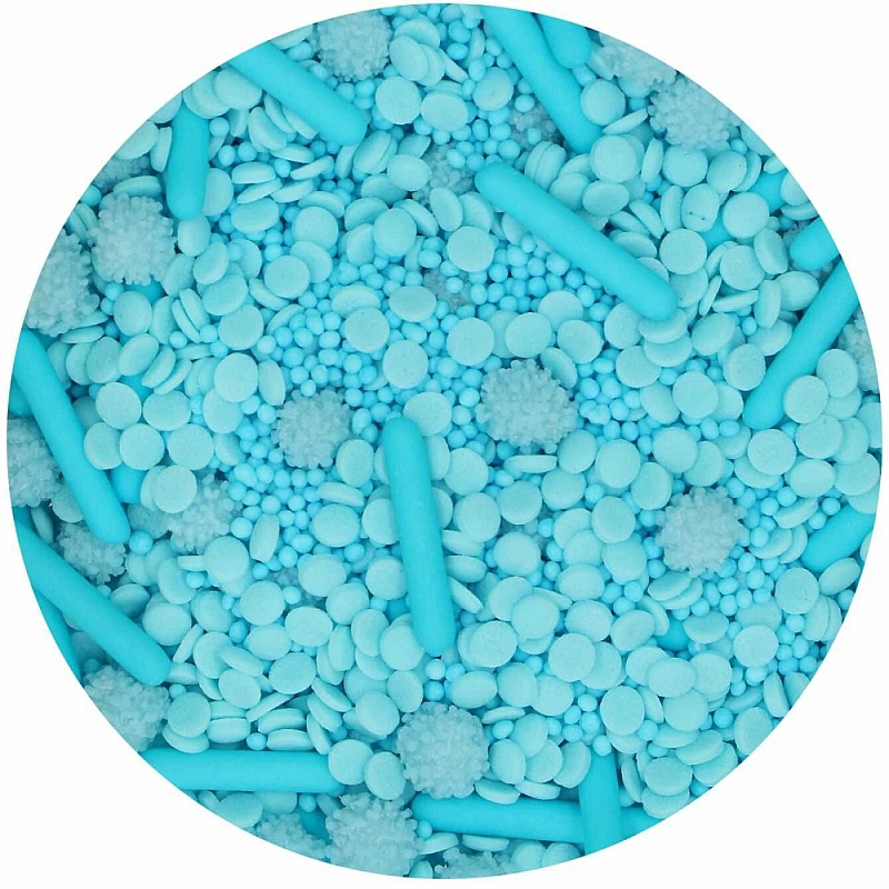 Decor din zahar Sprinkle Medley Light Blue / Albastru Deschis - 70g - Funcakes