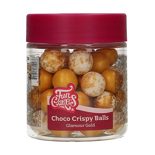 Bilele crocante de ciocolată-(&oslash;15 mm) &ndash; Glamour Gold -130gr - Funcakes