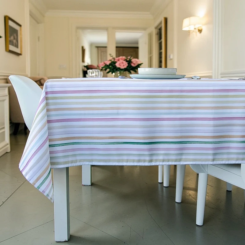 Față de masă antipete Dungi Pastel, 240 x 150 cm, poliester impermeabil &ndash; Anyta Cooking