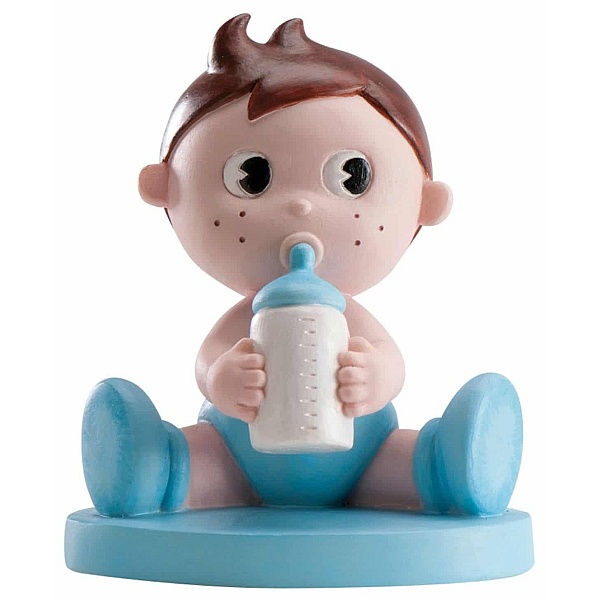 Figurină de tort pentru botez &ndash; Băiețel cu biberon, 10 CM - Dekora - Anyta Cooking