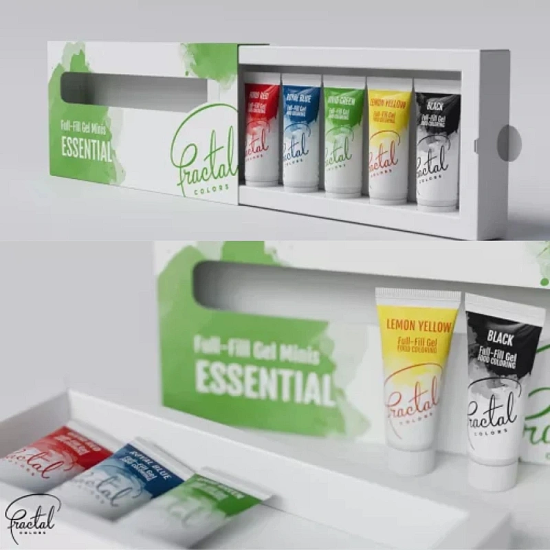Set 5 Mini Coloranți Alimentari Gel culorile Esentiale - 5 x 12g - Fractal