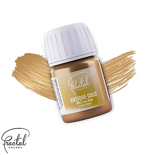 MetallInk Food Paint Alimentar  - Antique Gold - AURIU ANTIC - 30g - Fractal 