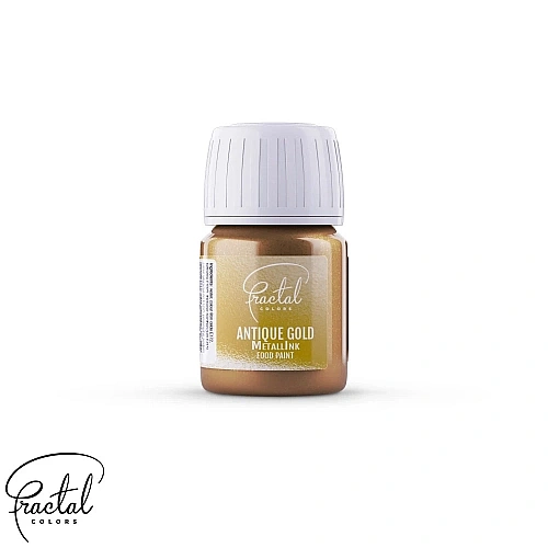 Metallik Food Paint Alimentar  - Antique Gold - AURIU - 30g - Fractal 