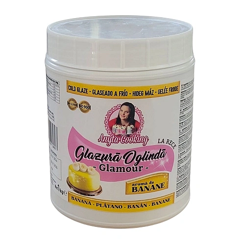 Glazura oglinda la rece Glamour (Sclipicios) -cu gust si culoare de BANANE - 1 kg 