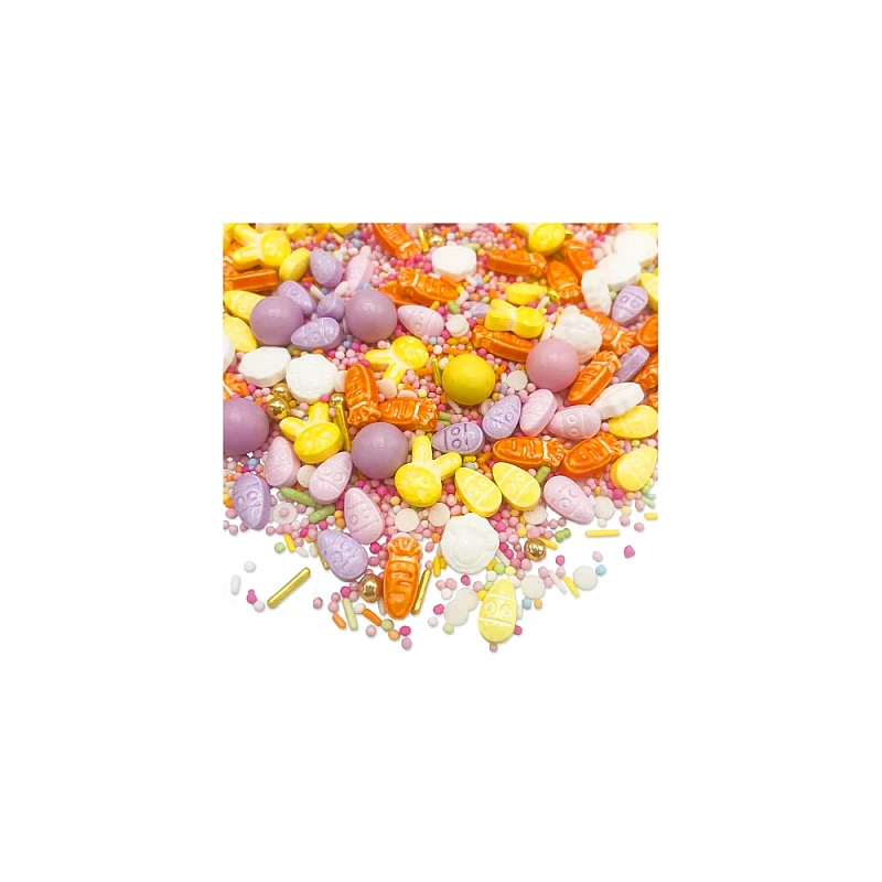 Set 3 buc decor din zahar &ndash; Happy Easter -  Editie Speciala de Paste - Happy Sprinkles (cutie galbena)