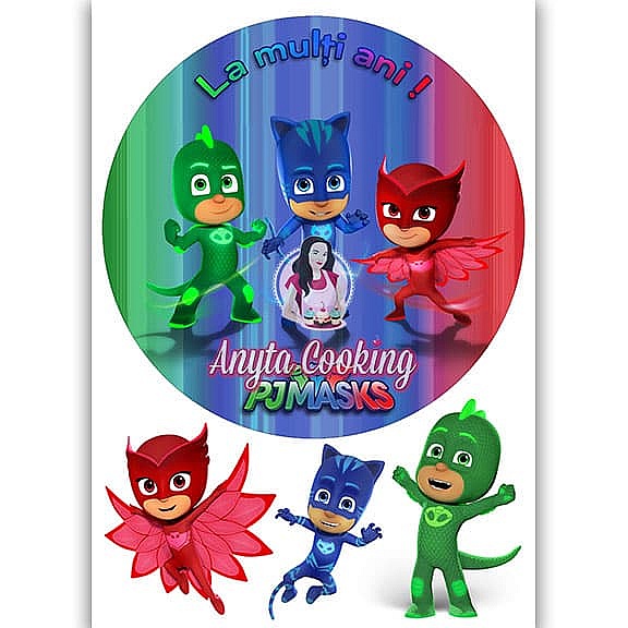 Imagine Comestibila " Eroi in pijamale PJ Masks5 " - Anyta Cooking - Anyta Cooking