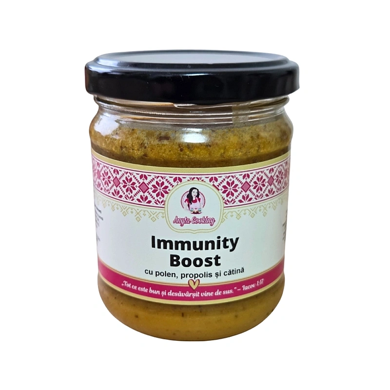 Immunity Boost 200g &ndash; Mix 100% natural cu miere, polen, cătină și propolis &ndash; Anyta Cooking