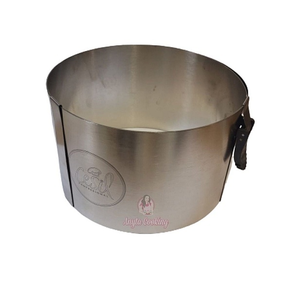 Inel reglabil rotund din inox cu clema 16-30&Oslash;cm x 11 cm inalt - Anyta Cooking