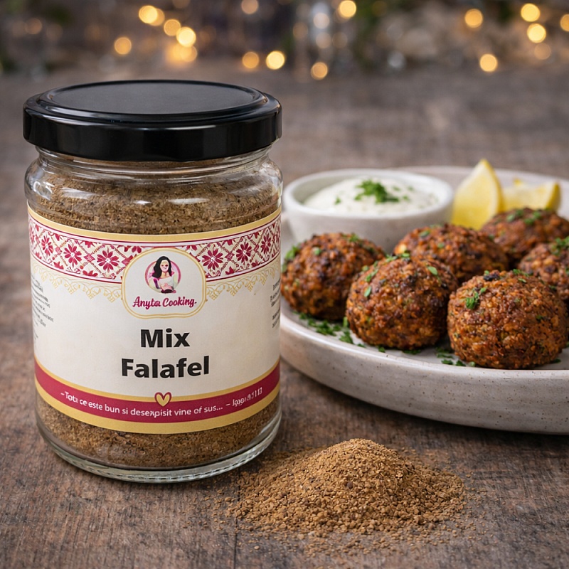 Mix de condimente PREMIUM &ndash; 100% Natural &ndash; pentru Falafel 70g &ndash; Anyta Cooking