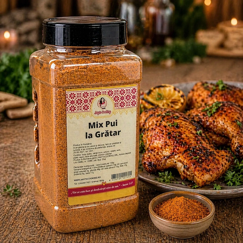 Mix de condimente PREMIUM &ndash; Pui la Gratar 600g - 100% Natural - Anyta Cooking