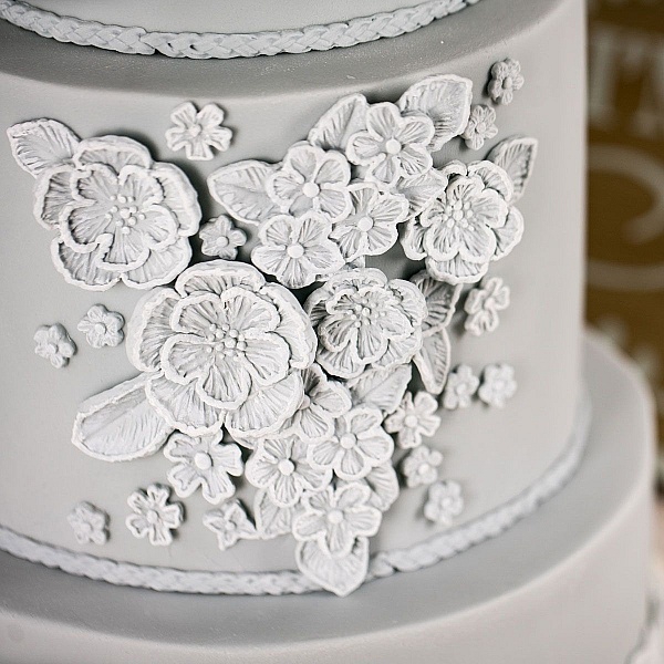 Mulaj Silicon -Flori si Frunze-Brush Embroidery - Karen Davies - Anyta Cooking