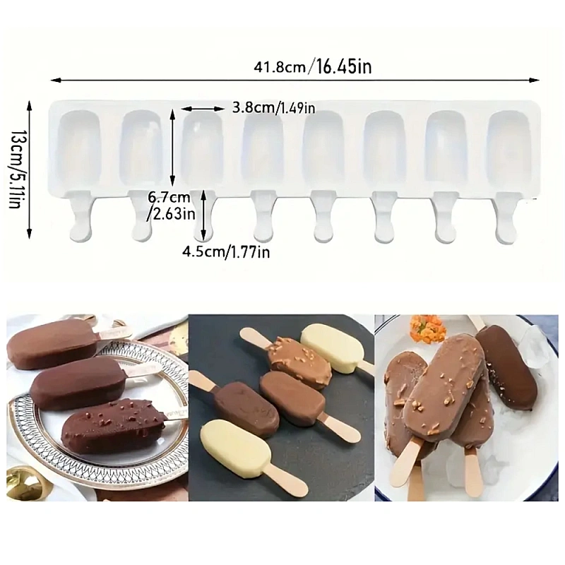  Mulaj din silicon mini inghetata 8 cavitati - 3,8 x 6,7 cm