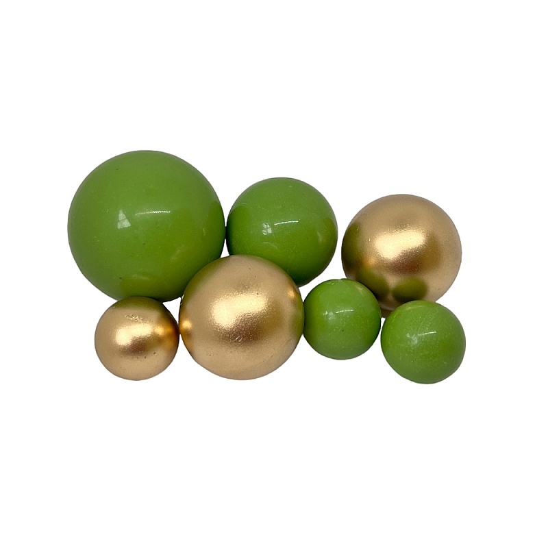 fere comestibile Auriu si Verde - set 7 buc pentru decorarea deserturilor &ndash; Anyta Cooking