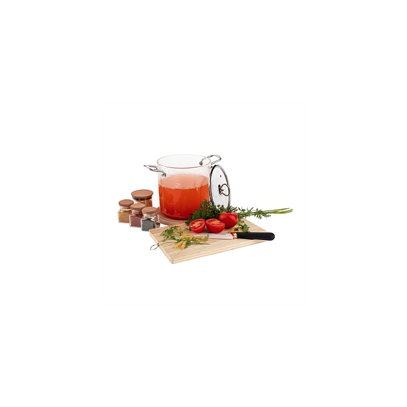 Oală borosilicata Transparenta 5.5 L&ndash; Compatibilă cu Gaz, Electric, Vitroceramic și Inducție &ndash; Anyta Cooking
