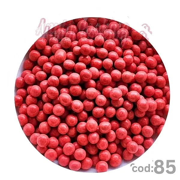Orez Extrudat Glazurat cu Ciocolata veritabila - ROSU MAT- 4mm - 100 gr - Anyta Cooking