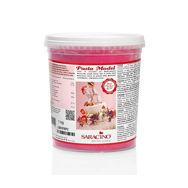 Pasta de Zahar pentru modelare figurine,flori  - 1 kg - FUCHSIA - Saracino - Anyta Cooking 