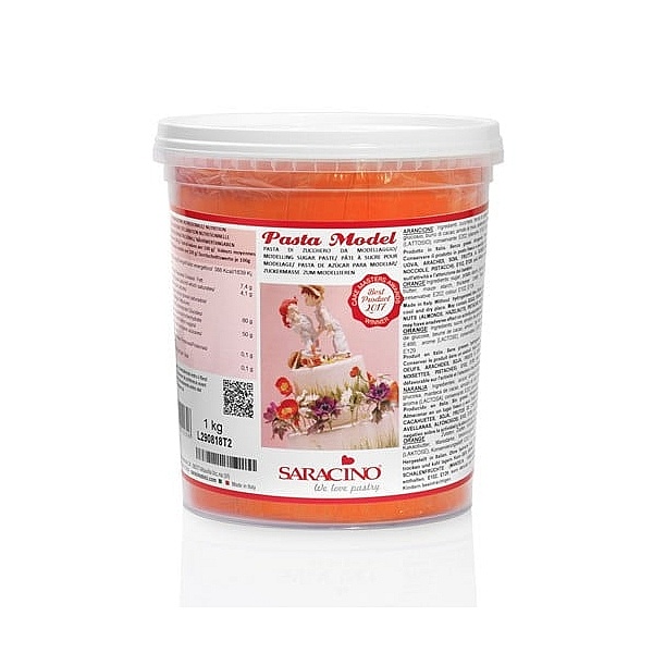 Pasta de Zahar pentru modelare figurine,flori  - 1 kg - PORTOCALIU - Saracino