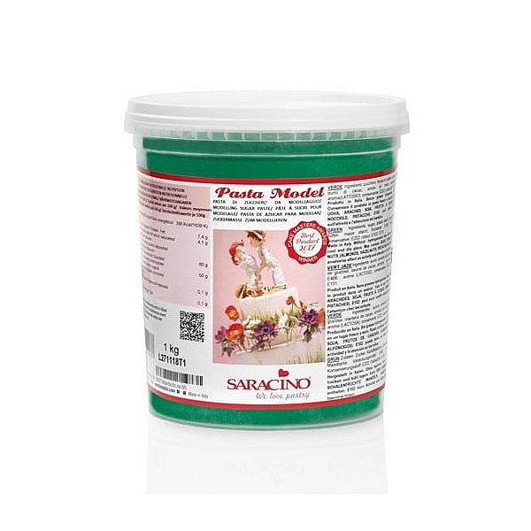 Pasta de Zahar pentru modelare figurine,flori - 1 kg - VERDE - Saracino