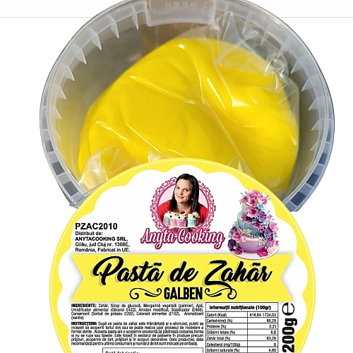  Pasta de Zahar Premium - GALBEN - 200 gr- Anyta Cooking
