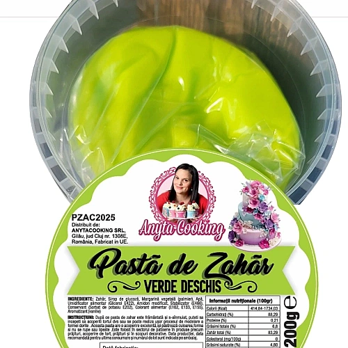  Pasta de Zahar Premium - VERDE DESCHIS - 200 gr- Anyta Cooking